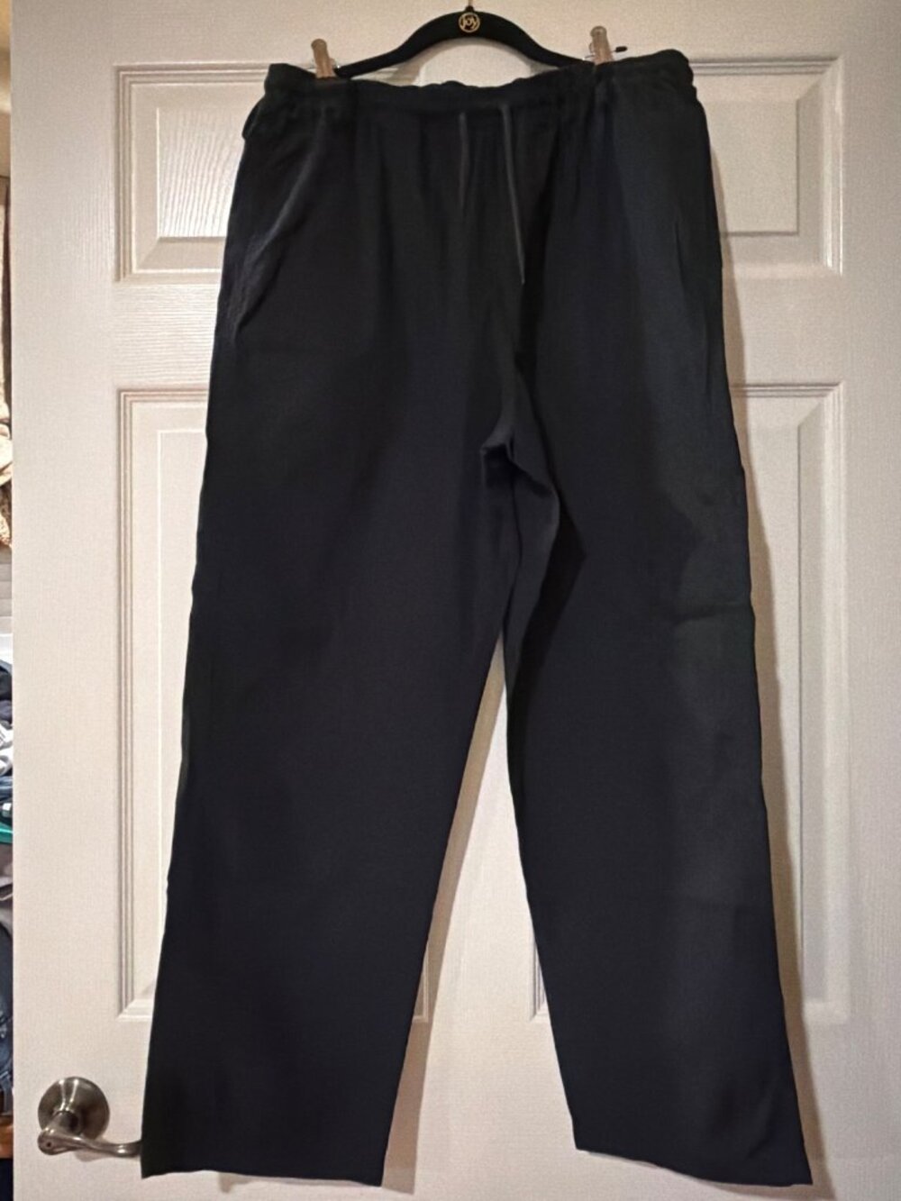 SCRUBS Black Drawstring Medical Pants M Unisex Comfortable Basic Workwear